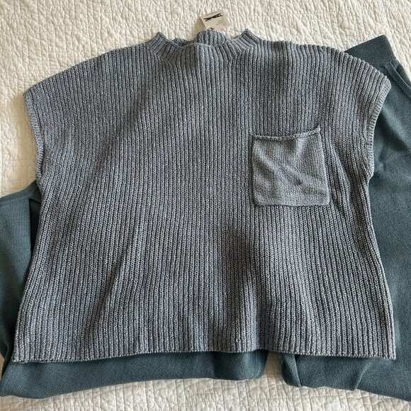 NEW Free People Freya Sweater Set, Color Slate, Size Large - Picture 10 of 11